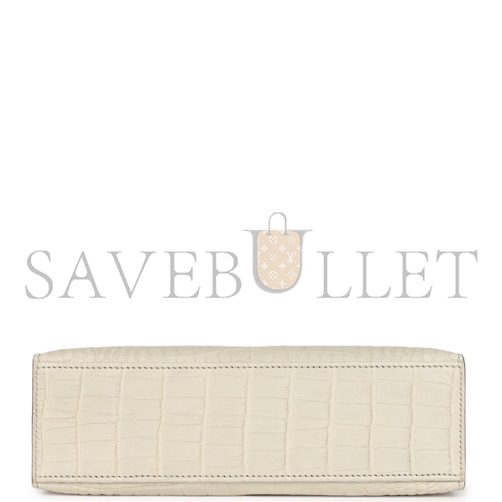 HERMÈS MASTER KELLY POCHETTE BETON MATTE ALLIGATOR GOLD HARDWARE (22*14*7cm) 